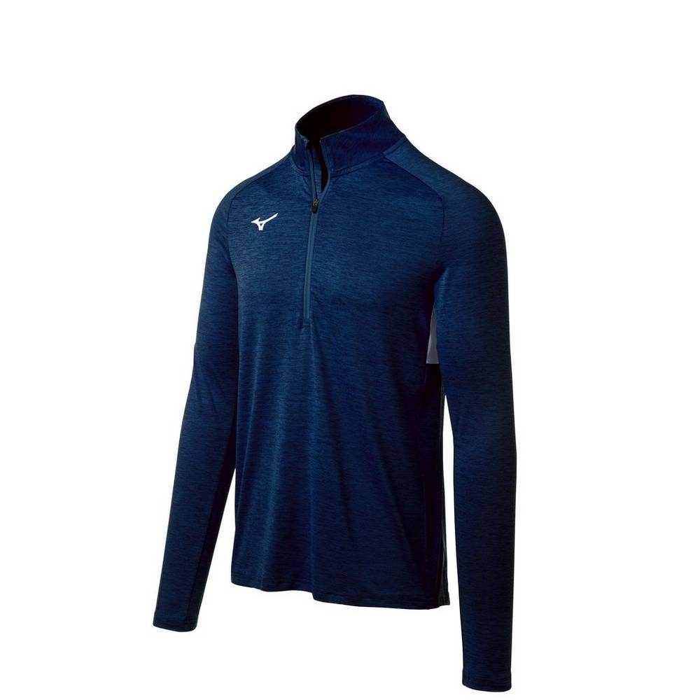 Pullover Mizuno Alpha 1/2 Zip Hombre Azul Marino Outlet GTXJ-94201